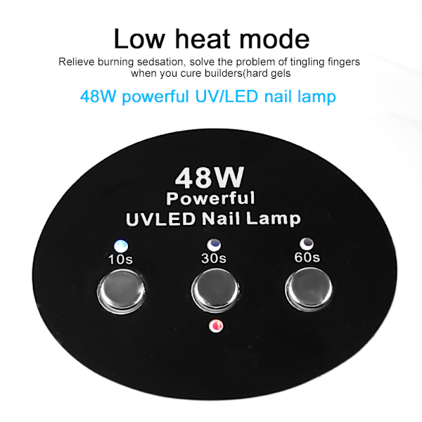 Professionel 48W Kraftfuld Hurtig Negle Tørre UV/LED Negle Gel Lampe Med Blæser EU Stik