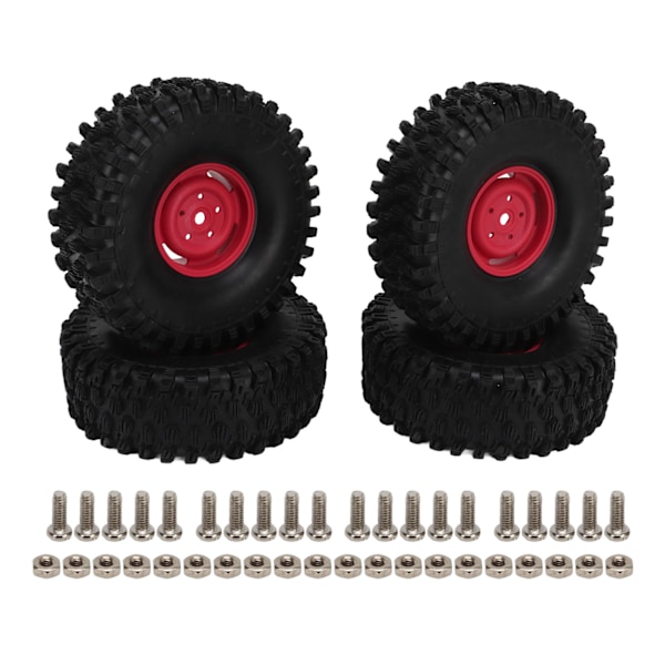 4 st RC Hjulset 1,9 tum 120 mm Diameter Plastdäck för 1/10 Skala RC Off Road Bil Röd