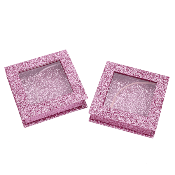 2 st Magnetiska Falska Fransar Förvaringsfodral Kvadratisk Falska Fransar Förvaringslåda Rosa