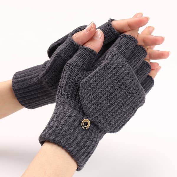 Ensfargede hansker, varme hansker med dobbel funksjon dark grey
