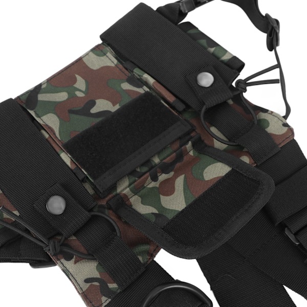 Radio Brystsele med 2 Lommer Oxford Klud Justerbar Vest Rig Universal til 2 Vejs Radio Walkie Talkie Camouflage