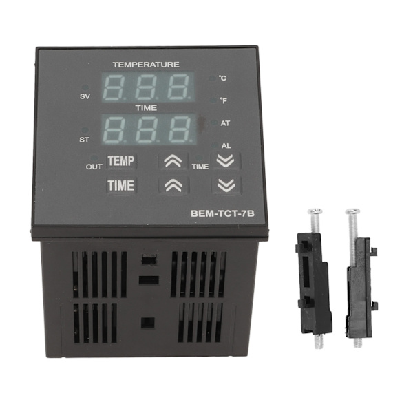 Termostat Tid Digital Display K-Typ Ingångstemperaturregulator för Värmepressmaskin 100‑240V