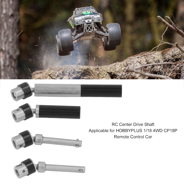 RC Center Drivaxel Rostfritt Stål RC Bil Drivaxel Uppgraderingsdelar för HOBBYPLUS 1/18 4WD CP18P Svart