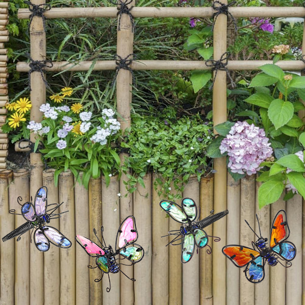 Glassfarget Hengende Sommerfugldekorasjon Sommerfugl Blomsterpottedekorasjon Hjem Hage Utendørs Dekortilbehør