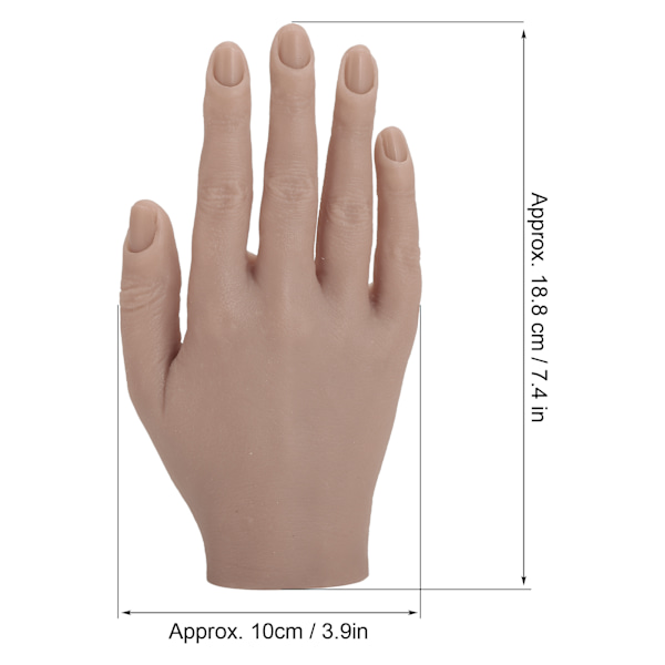Silikon Nagelträning Hand Flexibel Led Naglar Konst Övningshand Böjbar Mannequin Händer #01