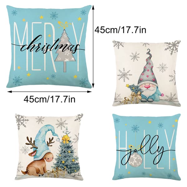 45*45 cm sæt med 4 stk. julepynt puder, pyntepudebetræk, bondehusindretning til sofa