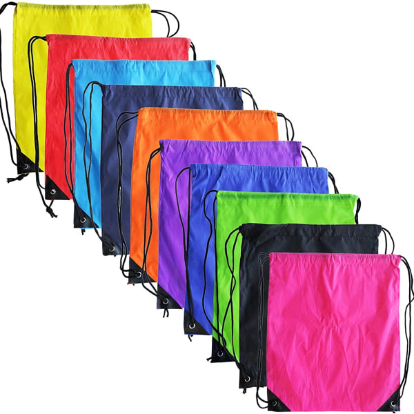 10 farver Snøre Rygsæk Tasker Sack Pack Cinch Tote Sport Opbevaring Polyester taske til Gym Travel