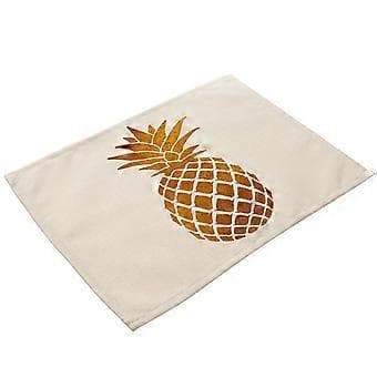 Fargerik Ananas Trykk Brikke Bomull Lin Servise Matte Spisebord Dekor (PM0003-9)