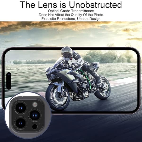[2-pak] Beskyttelsesglas til linse af hærdet glas til iPhone 13 Pro Max - Sort