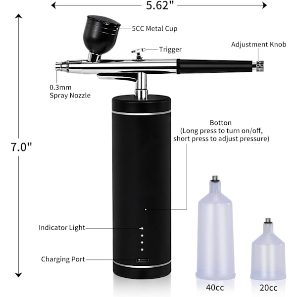 Masterpiece Creator Airbrush Kit, Två Anslutningslägen & Högtryckssprutpistoler, Portabel för Konstsessioner Utomhus & Studioarbete