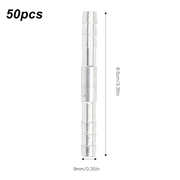 50 stk. Airconditionsslange Barb Fitting Aluminium Universal Høj Styrke Kølemiddel Slange Barb Connector 3/8in