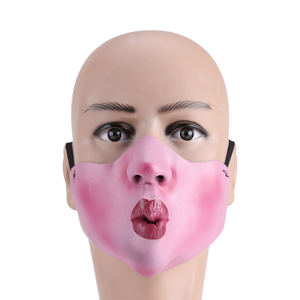 Puoli Kasvot Hauska Pelottava Hengittävä Lateksi Maskit Hieno Pukeutuminen Halloween Juhlat Prank Rekvisiitta #Punainen Huuli