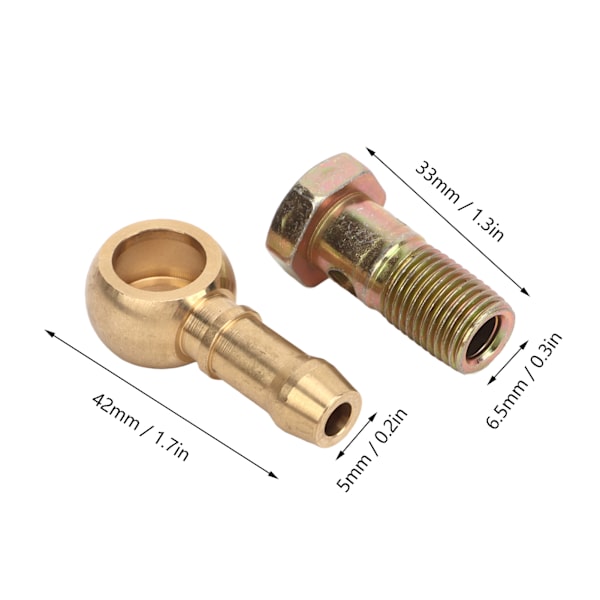 M12 X 1.5mm Banjo Bolt-sats med 2 brickor Aluminiumlegering Banjo Bromsbeslag Adapter för Bil