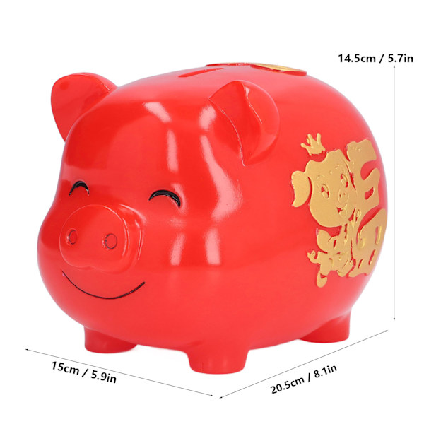 Spargris Cute Cartoon Form Anti-Fall Gris Pengarburk för Barn Present Heminredning Myntförvaring Stor Storlek Röd