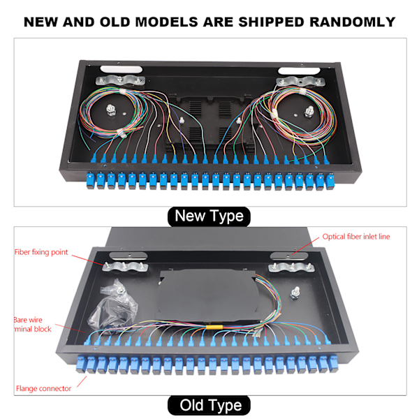 Optisk Fiber Terminalboks 24 Kerne 24 Port Fiber Patch Panel SC Stik
