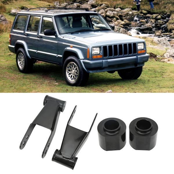 Hisslyftningssats 3 tum Framfjäderspacer 2 tum Bakre Shackles Nivellering Sänkning Drop Set Ersättning för Jeep Cherokee XJ 1984‑2001