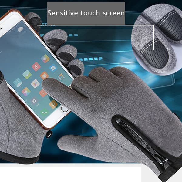 Vandtætte Vinterhandsker Varme Vindtætte Fingre Touch Screen Handsker til Mænd Skiløb Gray XXL code