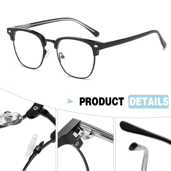 Blått lys blokkerende briller retro firkantede briller anti-ultrafiolett