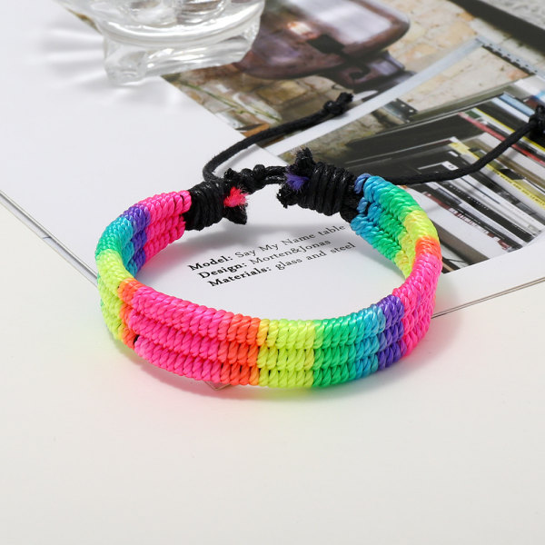 2 st Rainbow LGBT Pride Armband Handgjord Flätad Vänskap