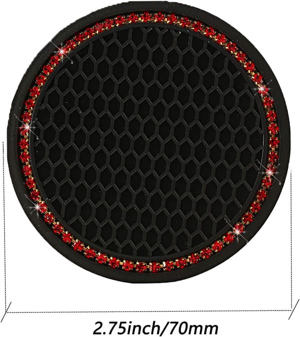 Sæt med 2 Bling Bil Sort-R-Coasters, Drikkekopholder Coaster, U