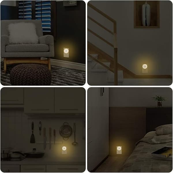 Natlampe, Natlamper til stikkontakt [4-pak], Natlampe med