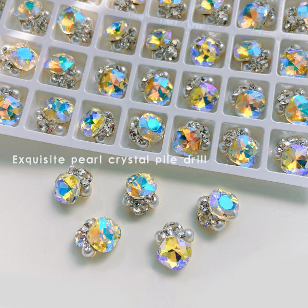 20 stk Nail Crystal Rhinestones, Nail Diamonds Glass Metal Gems