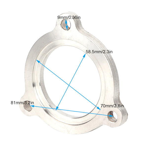 3 tommer Udstødningsrør Flange til 850/S70 Td04 Turbolader med Inline Cylinder