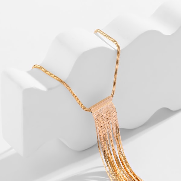Dam Tofs Hänge Halsband Mode Elegant Koppar Geometrisk Flätad Kedja Halsband Smycken Gåva 09 Halsband Guld 5607 One Size Fits All