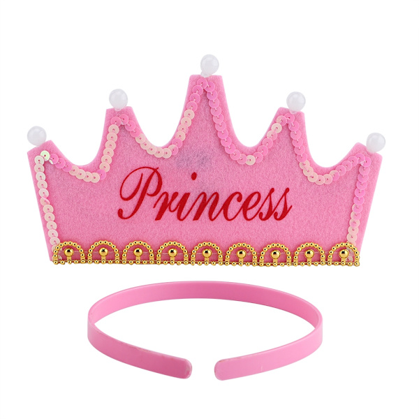 1 kpl Juhlavalaistus Hattu Kruunu Onnellinen Syntymäpäiväjuhlat Hatut DIY Söpö Käsintehty Kypärä (Prinsessa)