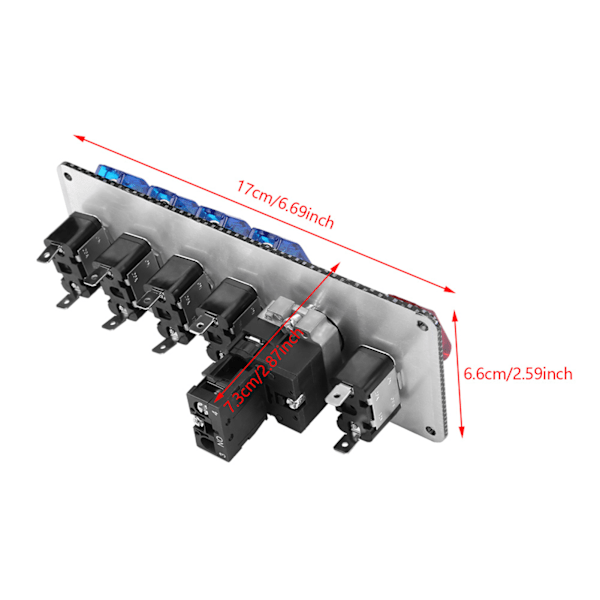 6-i-1 Racingbil Auto Tändningsbrytare Panel Motor Startknapp Kontroll Kit 12V