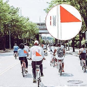 1 Set Cykelsäkerhetsflagga med Glasfiberflagstång Barncykel Triangulär Flagga