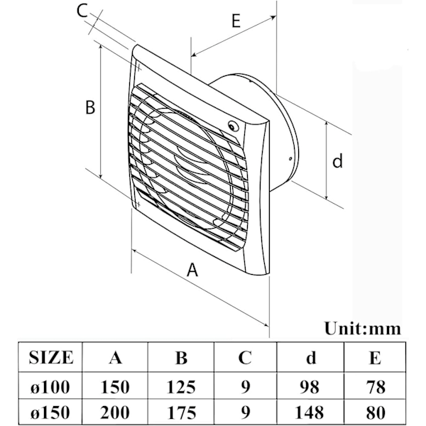 Ventilationsfläkt Universell Användning För Kök Kontor, Lång Livslängd Hög Effektivitet Tyst Drift Backventil Design Idealisk För Garage Badrum