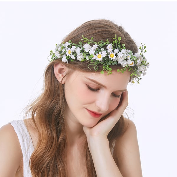 Naisten kukkakruunu kukkainen päähinefestivaali häähiusseppele