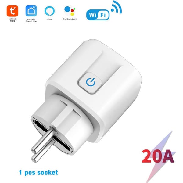 ZigBee WiFi-styrda smarta kontakter, 20A märkeffekt, designade för säker och effektiv smart hemhantering