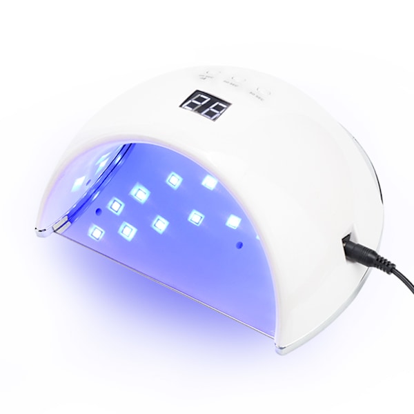 48W UVLED Ljusnagellampa Touchknapp Manikyr Nagelgelhärdningstork Vit
