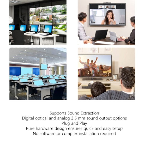 Videoväggkontroller 4K Multi Display Modes HD Multimedia Interface Splitter Processor med Fjärrkontroll 100‑240V EU-kontakt