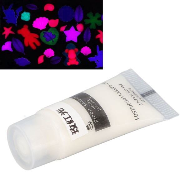 Handmålad Fluorescerande Färg Vattenbaserad Lysande Pigmentfärg Glöder i Mörkret 10g Ros Röd