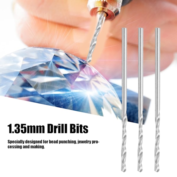 10 stk rette skaft Twist Drill Bits for smykker perle Punch Drilling Machine 1.35mm