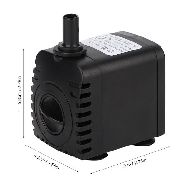 Muovinen 3-in-1 600L/H 8W Akvaariokalan Säiliön Uppoava Pumppu Vedenpuutarhan Suihkulähteelle Lammelle US-Pistoke 110V