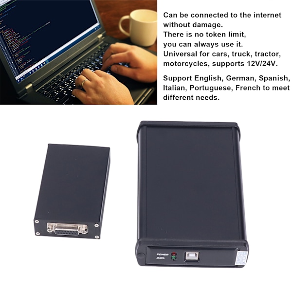 Online ECU Programmerings- og Diagnostikkverktøy V2.8 Rød PCB 12V/24V Universal for Biler, Lastebiler, Traktorer, Motorsykler