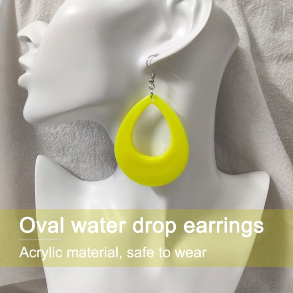 Oval Drop Akryl örhängen, Vintage Simple Stud örhängen