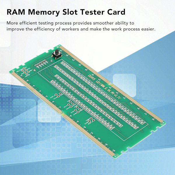 DDR5 RAM Hukommelsesslot Testerkort med LED-lys Bærbar til PC Motherboard RAM Hukommelsesvedligeholdelse Grøn