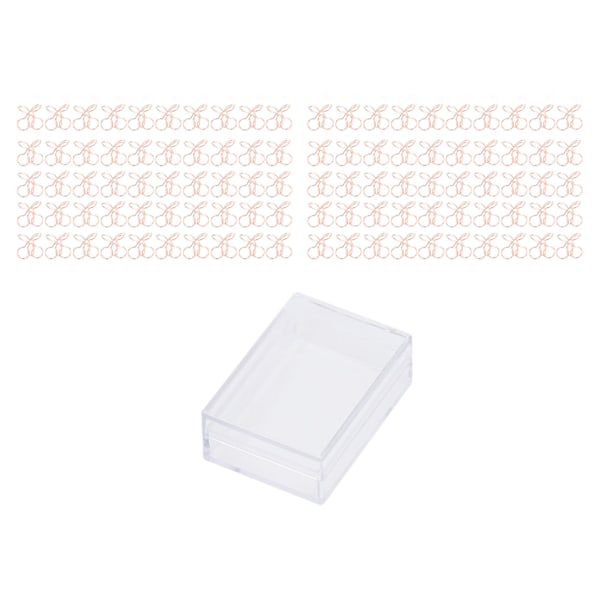 100 st Pappersklämmor Bärbara Snygga Praktiska Elektropläterade Roséguld Metall Pappersklämma Box Kontorsmaterial Körsbär