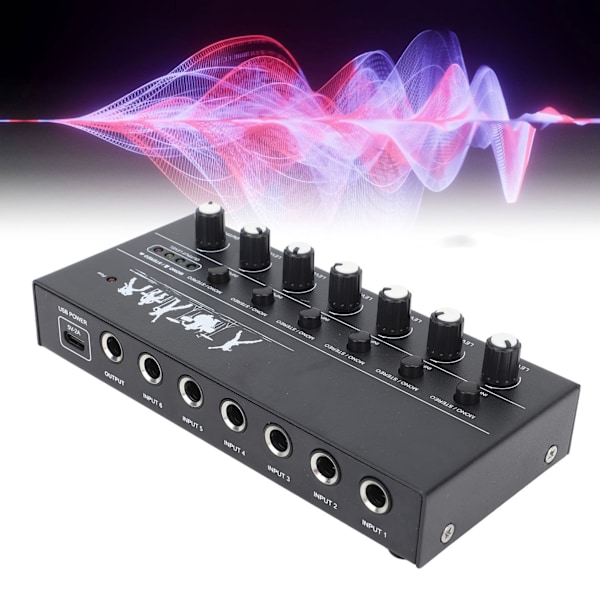 6-kanals stereomixer Mini DC 5V ljudmixer ljudmixningskonsol för musikframträdande