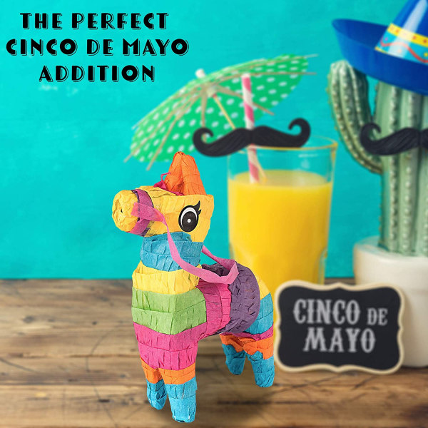10 stk Mini Esel Pinatas Fiesta dekorasjoner, Cinco de Mayo