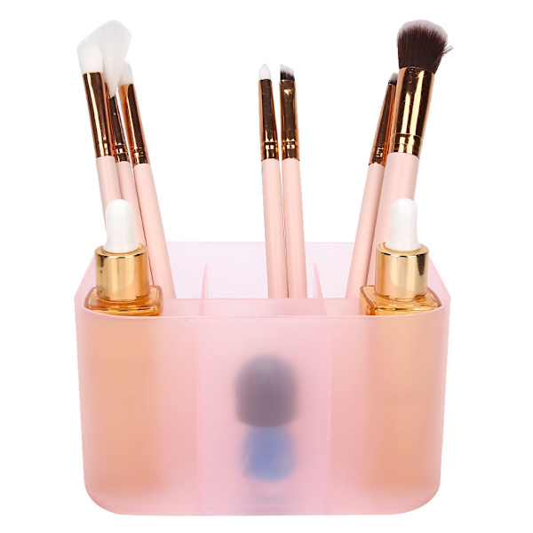 Neglekunst Opbevaringsboks Neglebeholder Etui Værktøjsarrangør med 6 Rister til Makeup Manicure Værktøjer Pink