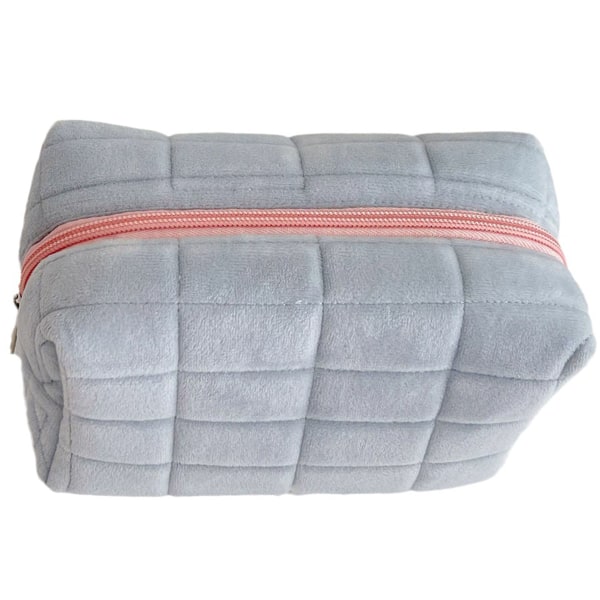 Block Makeup Bag, Plush Cosmetic bags, Cute Zipper Travel