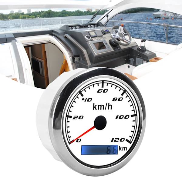 GPS-hastighetsmätare, pekare, kilometerräknare 0‑120KM/H 0‑999999KM IP67 9‑32VDC Universal för bil, lastbil, båtar