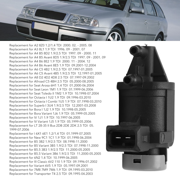 Tehostuspaineen ohjausventtiili 1J0906283A Vaihto A2 A3 A4 A6 A8 Allroadille