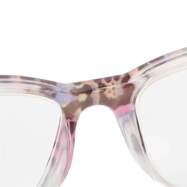Motebrille med lilla mønster, unisex, for eldre, enkel presbyopibrille (+100)
